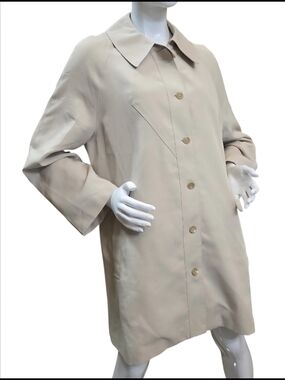 Like New Vintage Light Cream Single-Breasted Trench Coat Sz 18